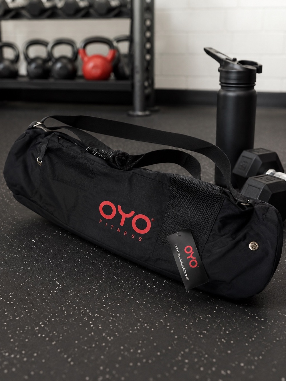OYO Fitness Black Gym Duffel Bag Carry-All Shoulder‎ Tote Workout Yoga Bag NWT